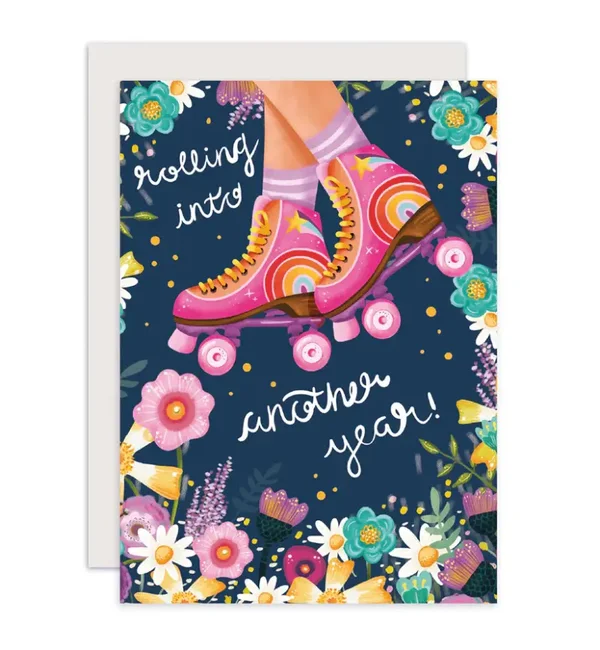 Aniet Illustration Kaart verjaardag rolschaats