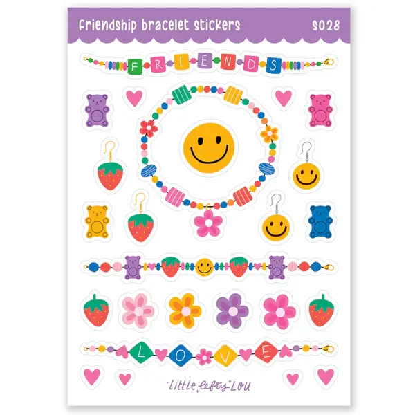 Little Lefty Lou Holo Glitter Friendship Bracelet Stickers