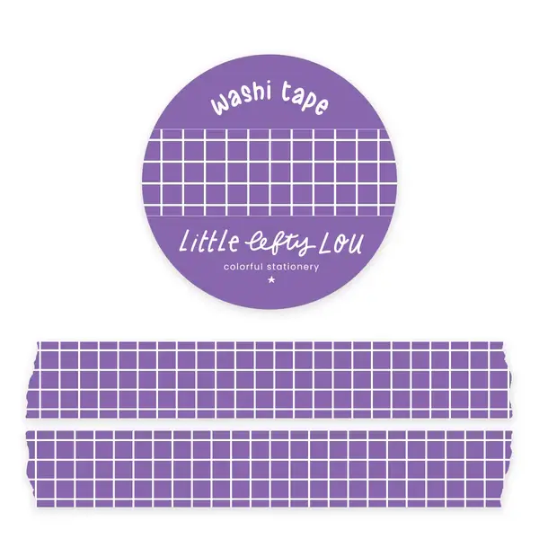 Little Lefty Lou Washi tape Purple Grid