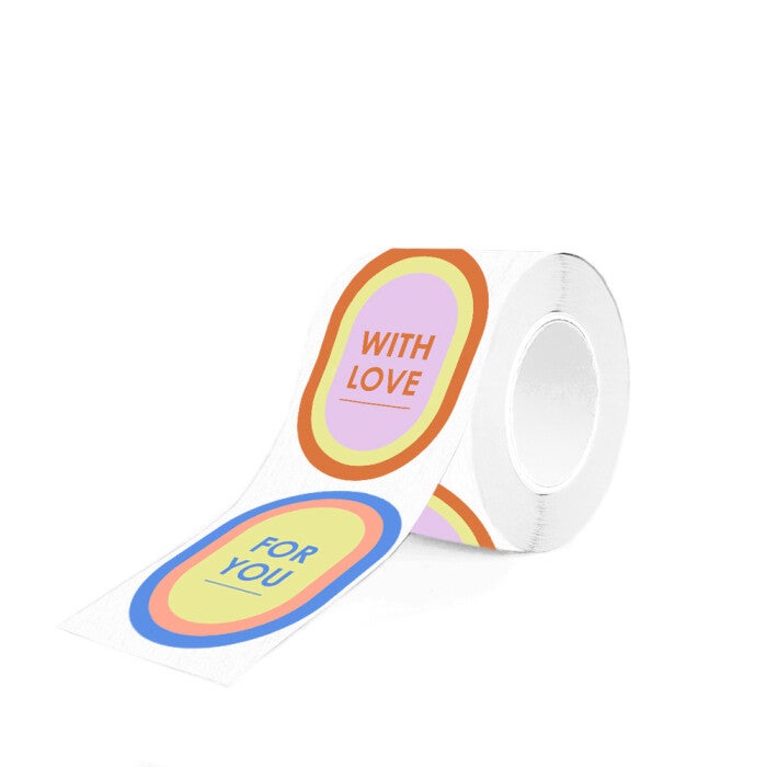 Kadosticker Oval For You/With Love set van 6