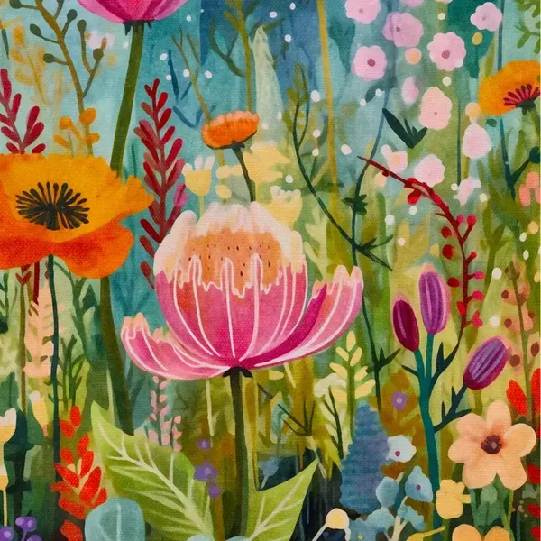 Fripperies Ansichtkaart Whimsical Gardens Flowerpower