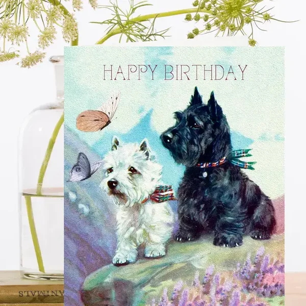 Madame Treacle Kaart Verjaardag "Two Scotties"