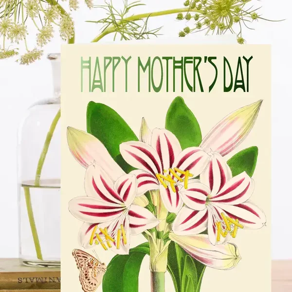 Madame Treacle Kaart Happy Mothersday "Amaryllis" met glitter