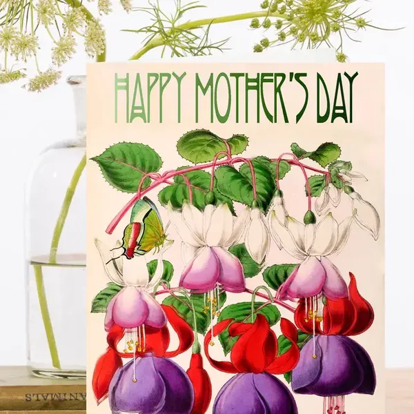 Madame Treacle Kaart Happy Mothersday "Fuchsia" met glitter