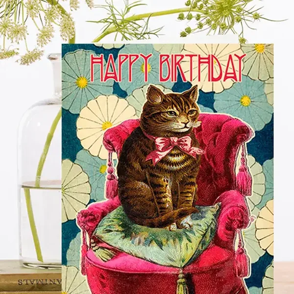 Madame Treacle Kaart Verjaardag "On the red chair"