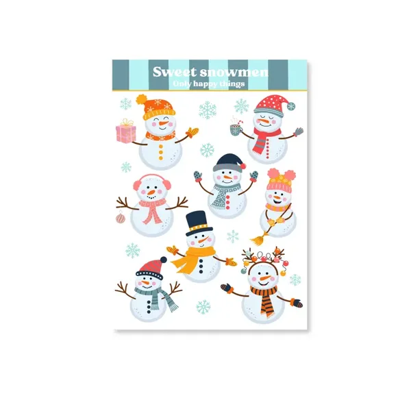 Only Happy Things Stickervel Sweet Snowmen  A6