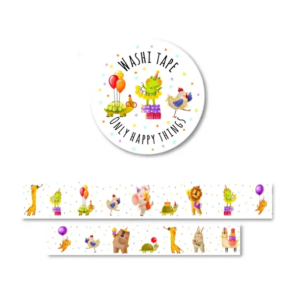 Only Happy Things Washi tape Party Animals
