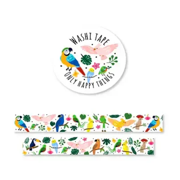 Only Happy Things Washi tape tropische vogels
