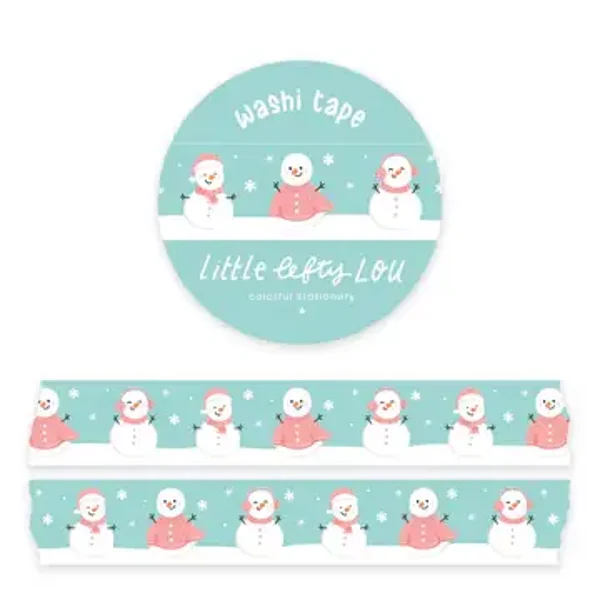 Little Lefty Lou   Washi tape Pink Snowman
