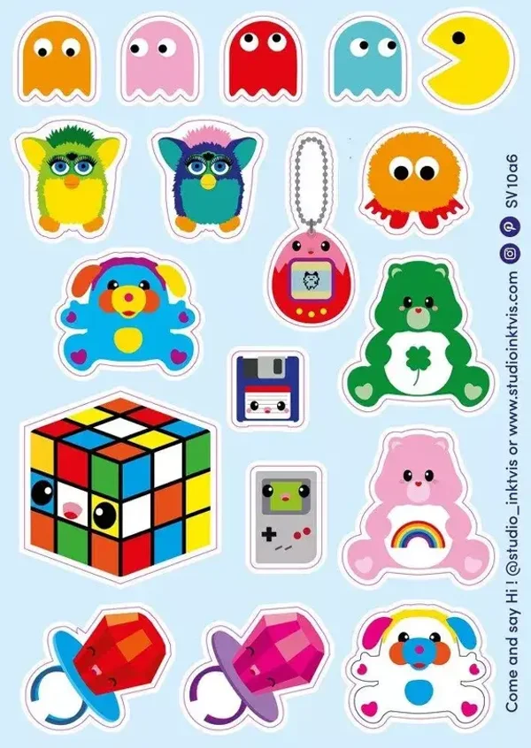 Studio Inktvis Stickervel 80's en 90's