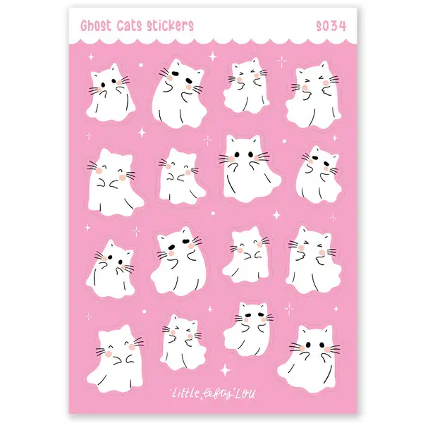 Little Lefty Lou Stickervel Ghost Cats