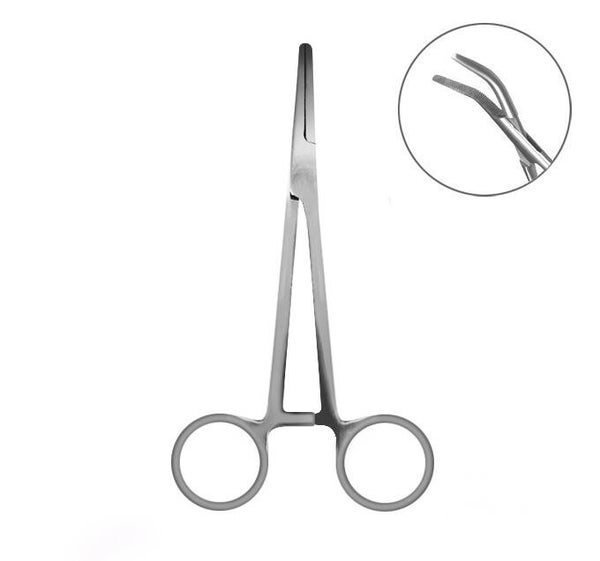 Curved forceps Delphin 17.5 cm