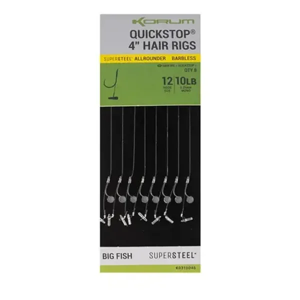 Korum Quickstop Hair Rigs - Barbless