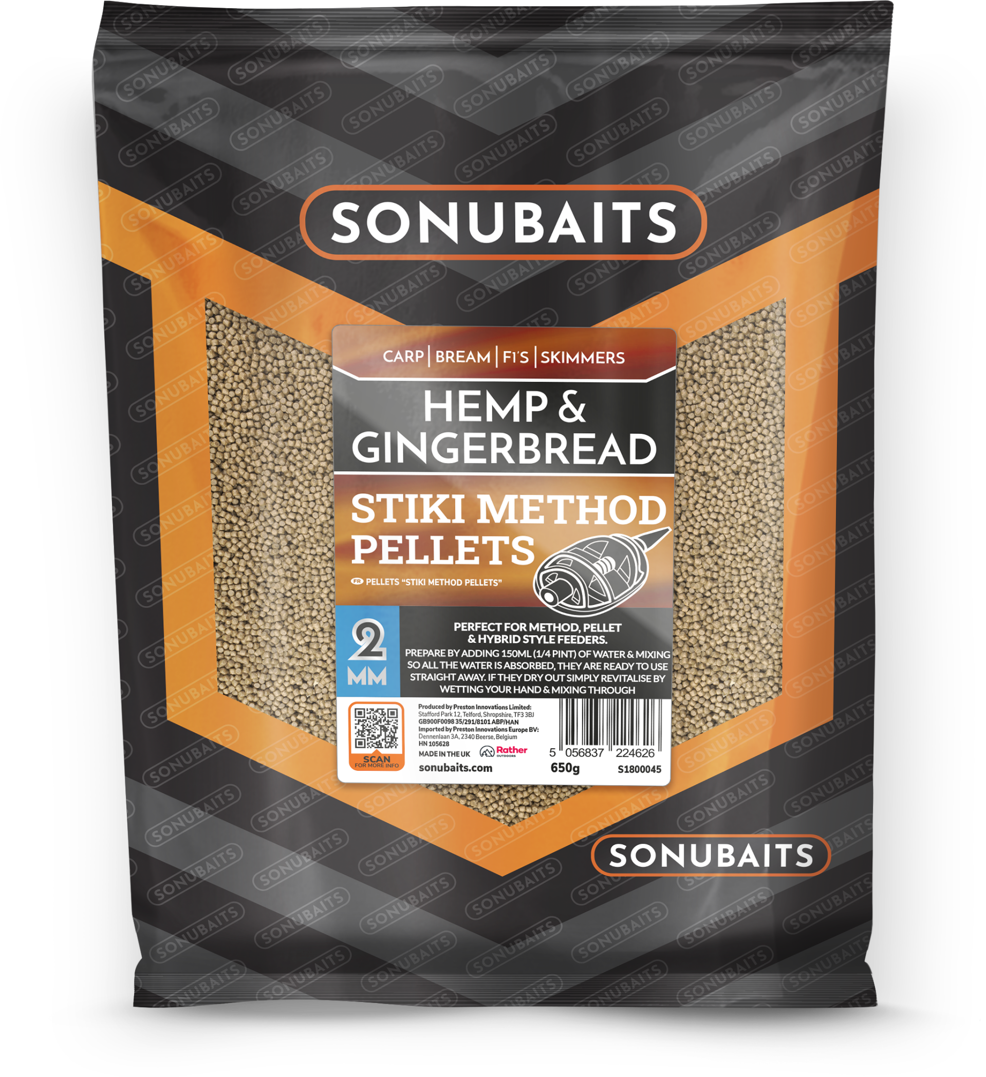 Sonubaits 2mm Stiki Method Pellets Hemp & Gingerbread
