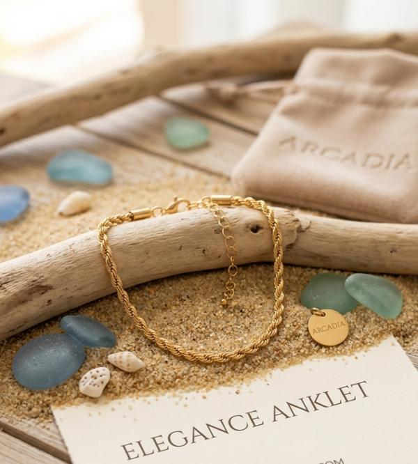 🌟 Elegante Kordel-Fußkette „Elegance Anklet“ in Gold-Optik  (Für Frauen)