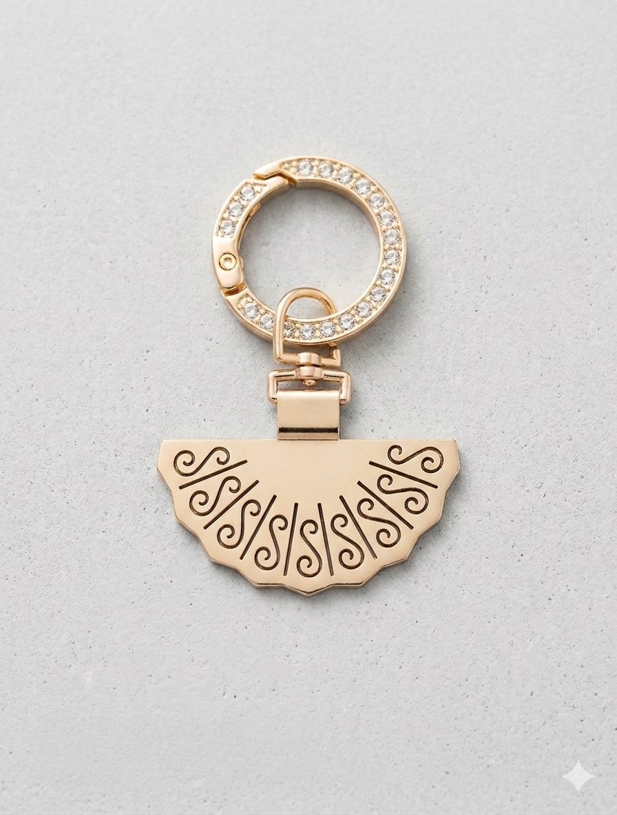 Luxuriöser Handy-Anhänger mit Kristallen in Gold-Optik – Stylischer Handyschmuck  (Für Frauen)