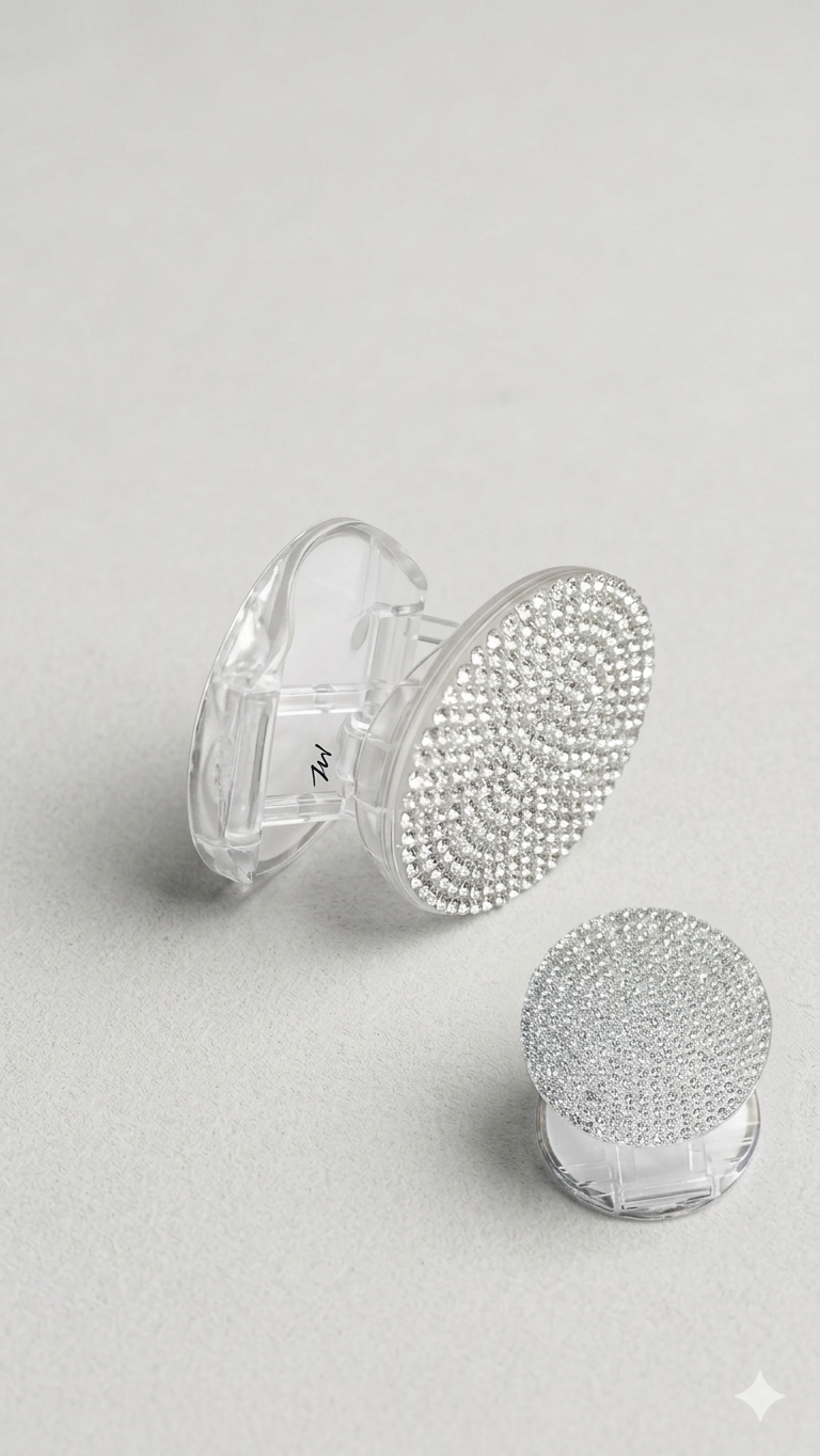 Funkelnde Handyhalterung mit Strass-Kristallen – Stylischer Smartphone-Grip  (Für Frauen)
