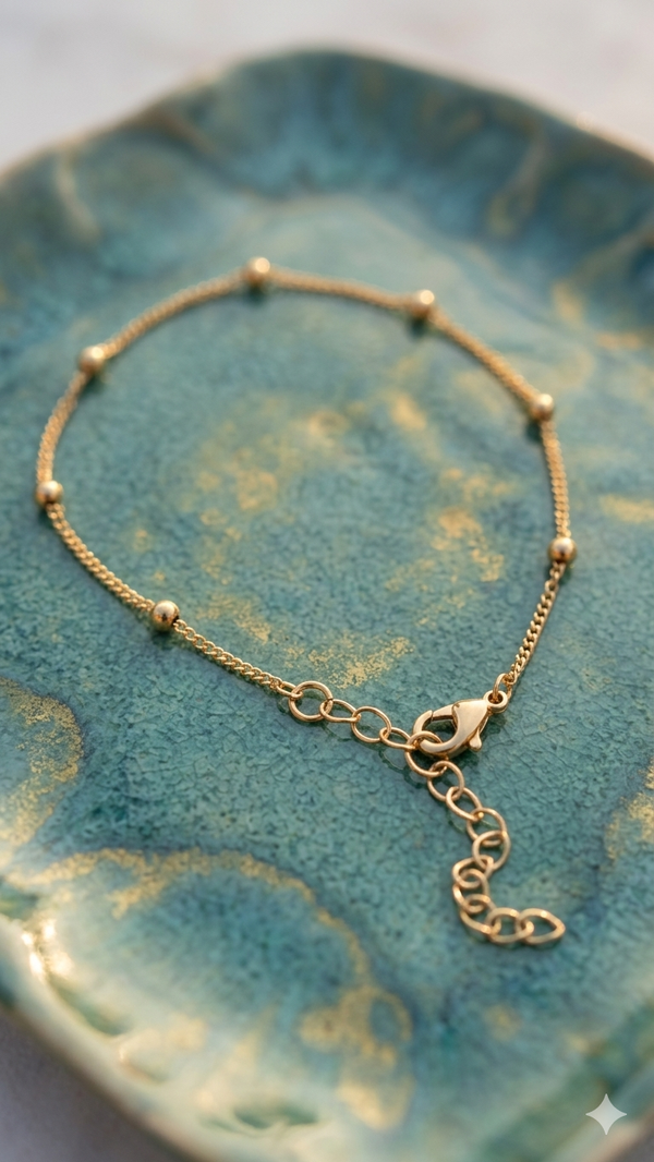 Minimalistisches Frauen Armband „Pure Kugelkette“ – Gelbbrillant