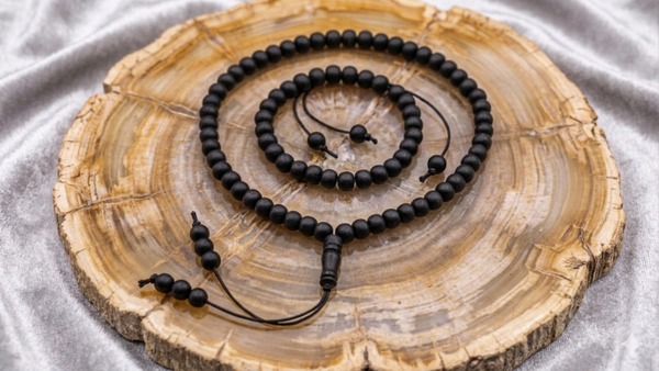 Herren Schmuck-Set aus Holzperlen mit Halskette & Armband (für Männer) – 49 cm