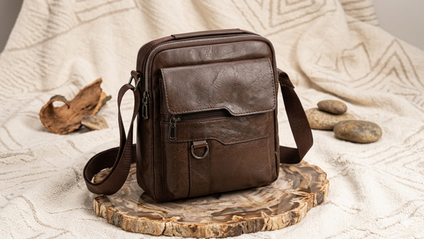 Große Herren Umhängetasche in Leder-Optik (für Männer) – 25 x 21 cm