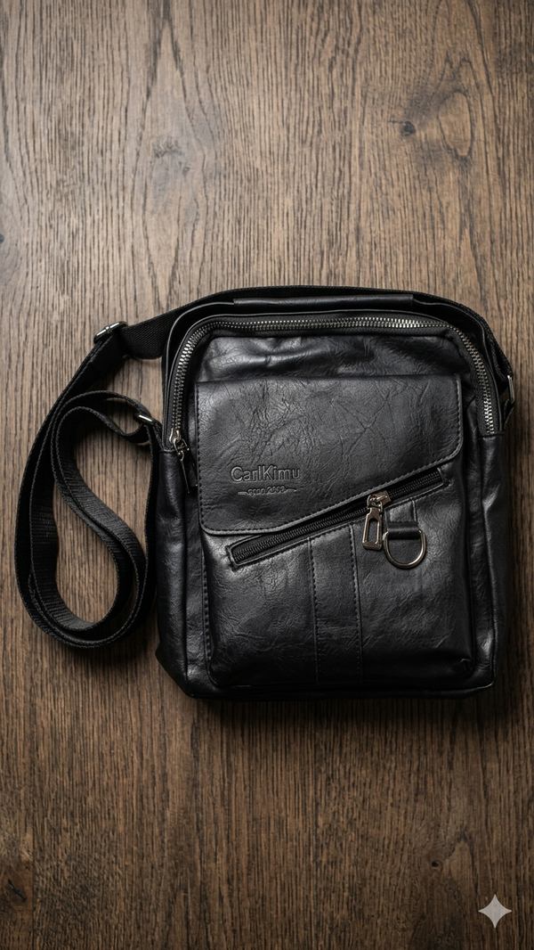 Kompakte Herren Umhängetasche in Leder-Optik (für Männer) – 26 x 21 cm