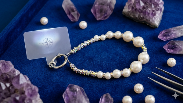 Magischer Pearl-Chic Smartphone-Anhänger mit Silber-Details für Frauen