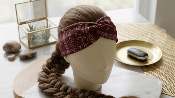Stirnband aus Baumwolle mit Paisley-Muster & Twist-Knoten für Frauen