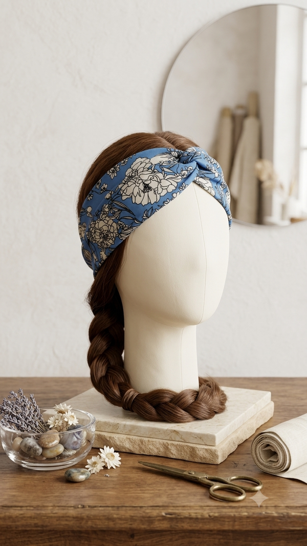 Breites Boho-Haarband in Blau (One Size) für Frauen