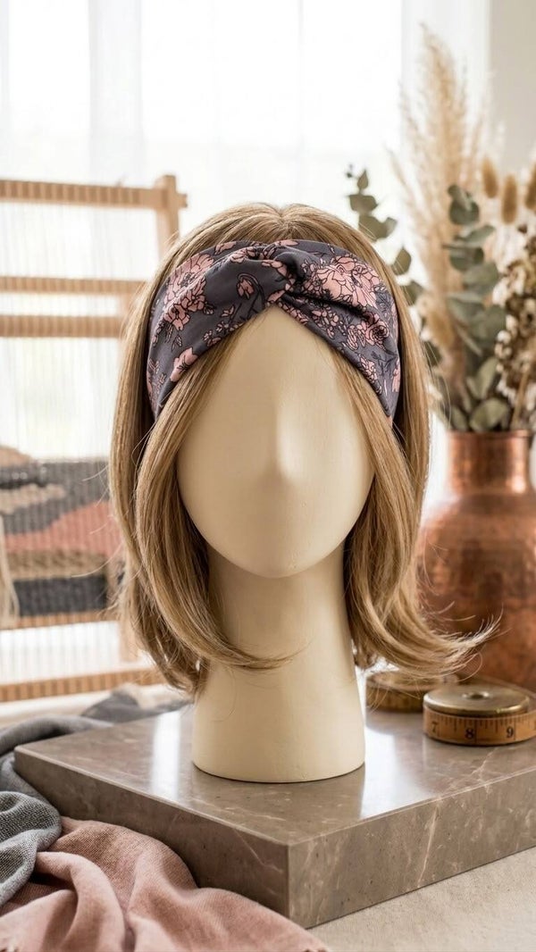 Stirnband mit floralem Muster & Twist-Knoten für Frauen