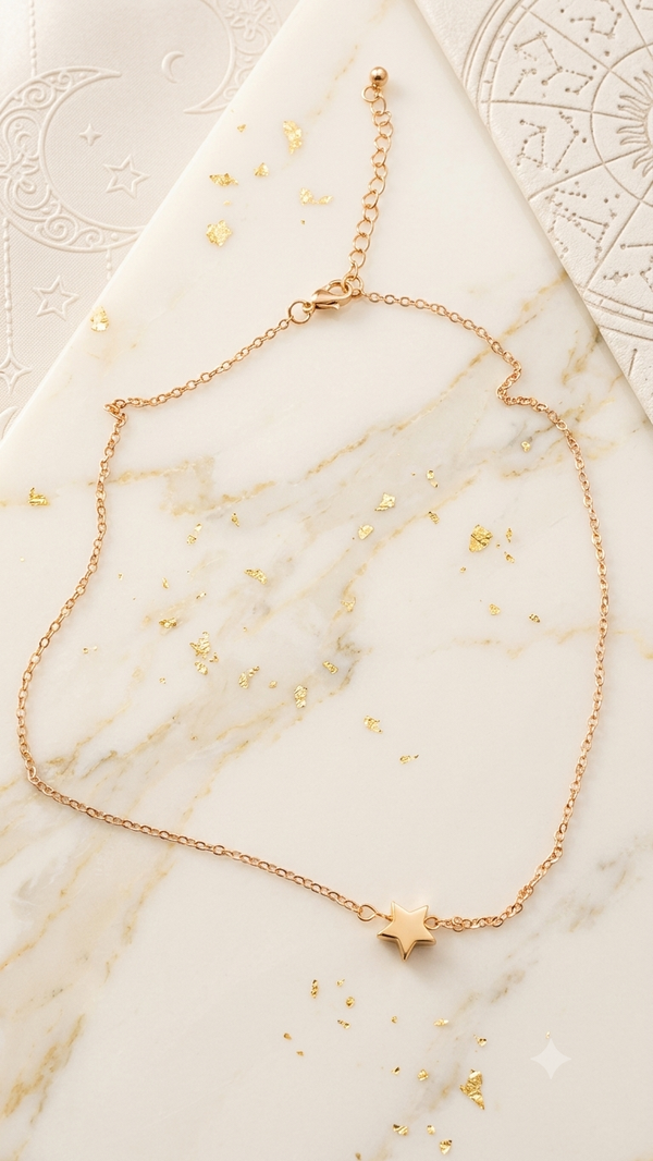 Filigrane Sternen-Halskette (49 cm) – Elegante Gliederkette in Gold für Frauen
