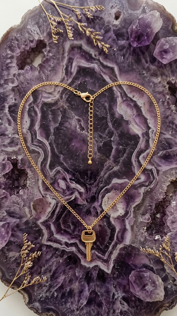 Filigrane Schlüssel-Halskette (51 cm) – Elegante Panzerkette in Gold für Frauen