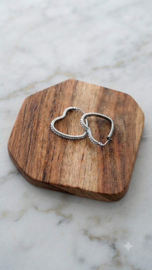 „ Sparkling Heart“ – Silber (2,8 x 3 cm)