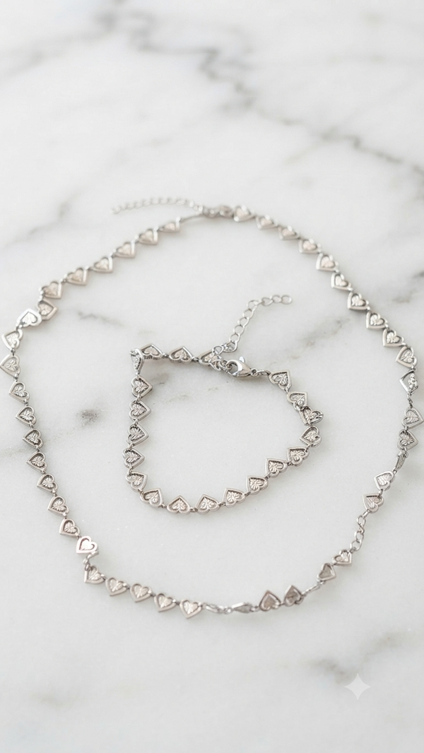 „Herzschlag“ Halskette & Armband für Frauen