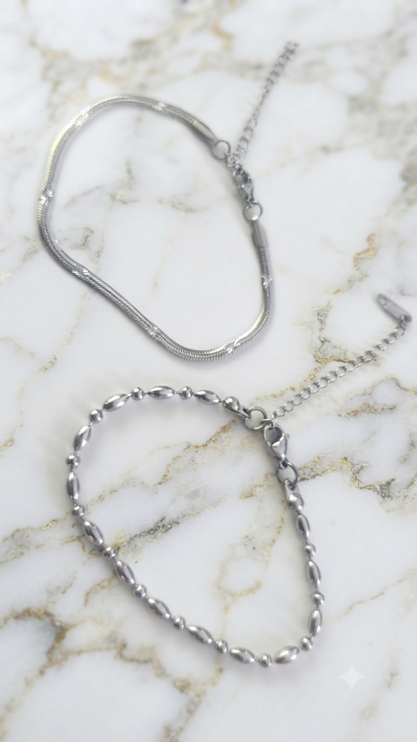 Armband Set „Silberglanz“ 22 cm für Frauen