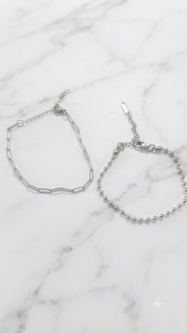 Armband Set „Pure Beads & Links“ für Frauen