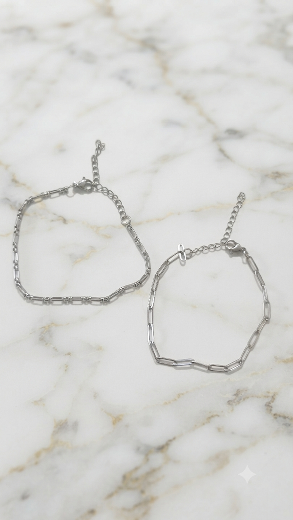 Armband Set „Modern Links“ 21,5 cm für Frauen