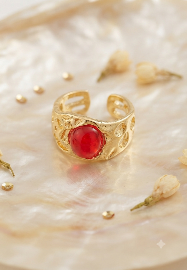 „Scarlet Lava“ Ring EU 57 für Frauen