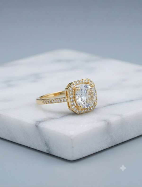 Halo-Statement-Ring für Frauen