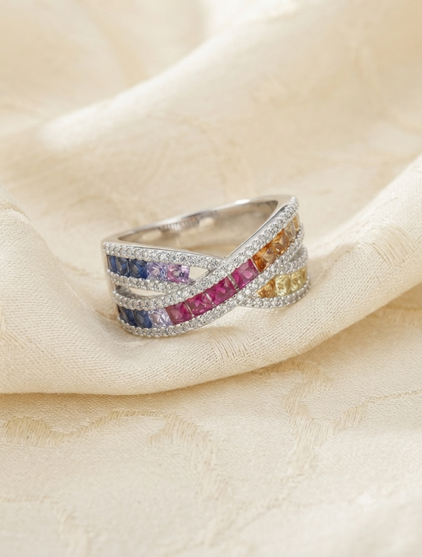 Regenbogen-Multilayer-Ring für Frauen