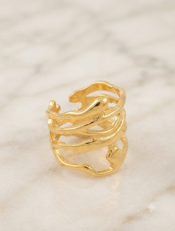 „Abstract Nature“ (17 mm, Gold-Optik) für Frauen