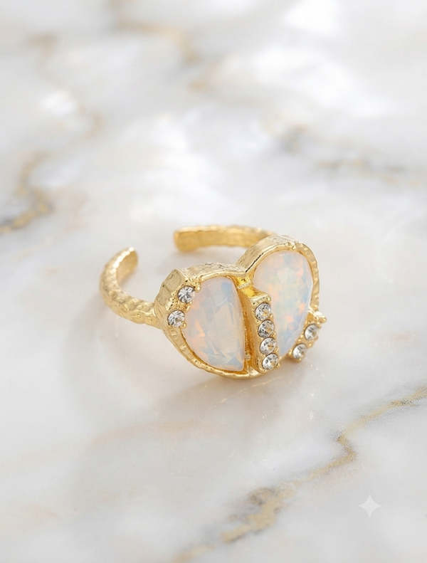 Ring „Glimmering Butterfly“ (15 mm, Gold-Optik) für Frauen