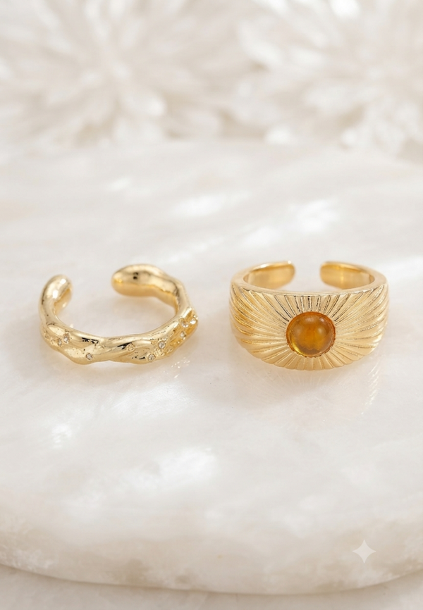 „Sun & Vintage“ (17 mm & 19 mm, Gold-Optik) für Frauen