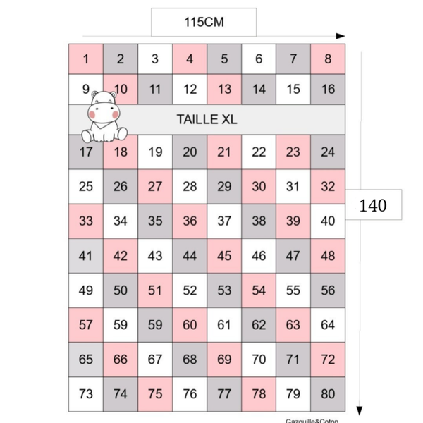 Couverture Souvenir TAILLE XL (115×140cm)