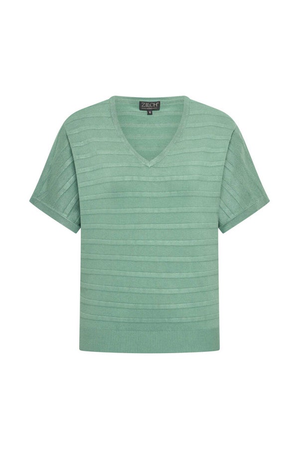 Zilch, top rib knit, green