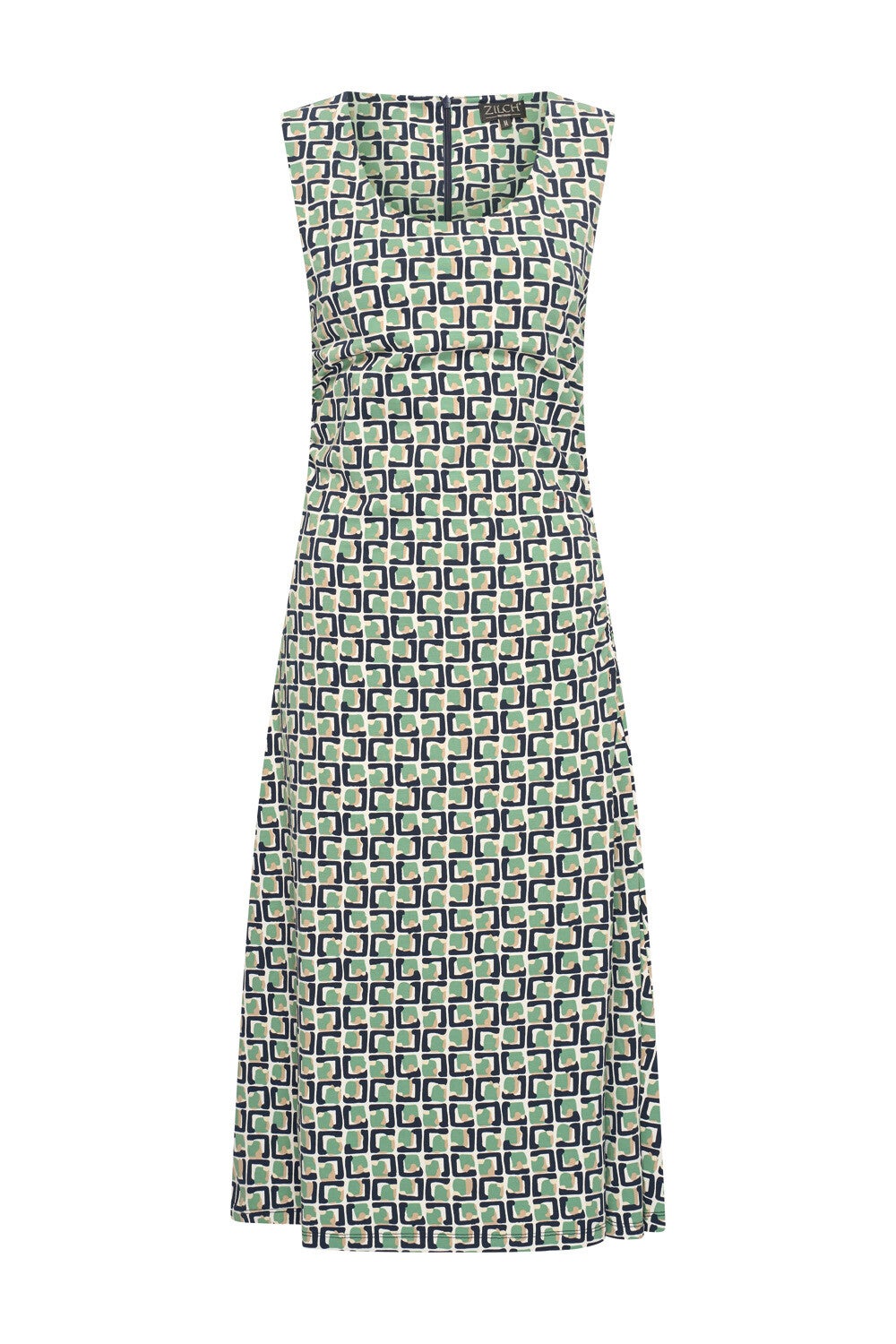 Zilch, dress midi, cubes navy
