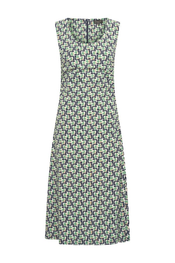 Zilch, dress midi, cubes navy