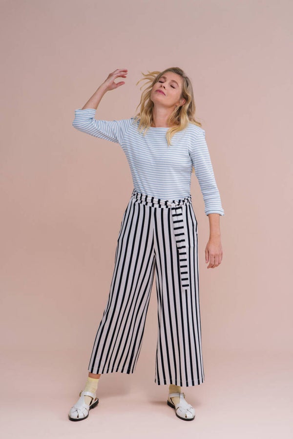 Zilch, pants wide, black white