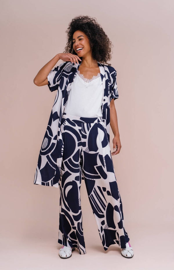 Zilch, pants wide, pattern navy