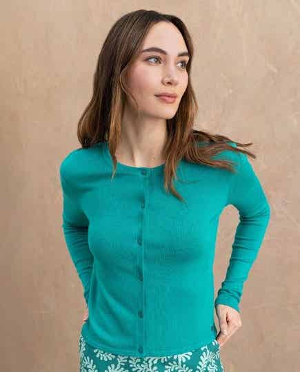 Surkana, fitted cardigan , emerald