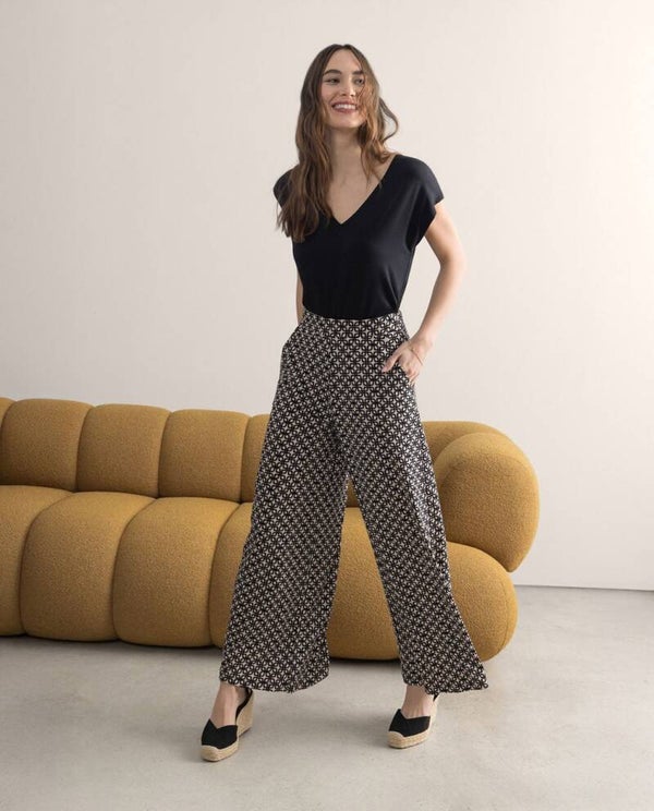 Surkana, wijde broek, black